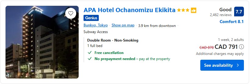 accomodation in tokyo october 2025