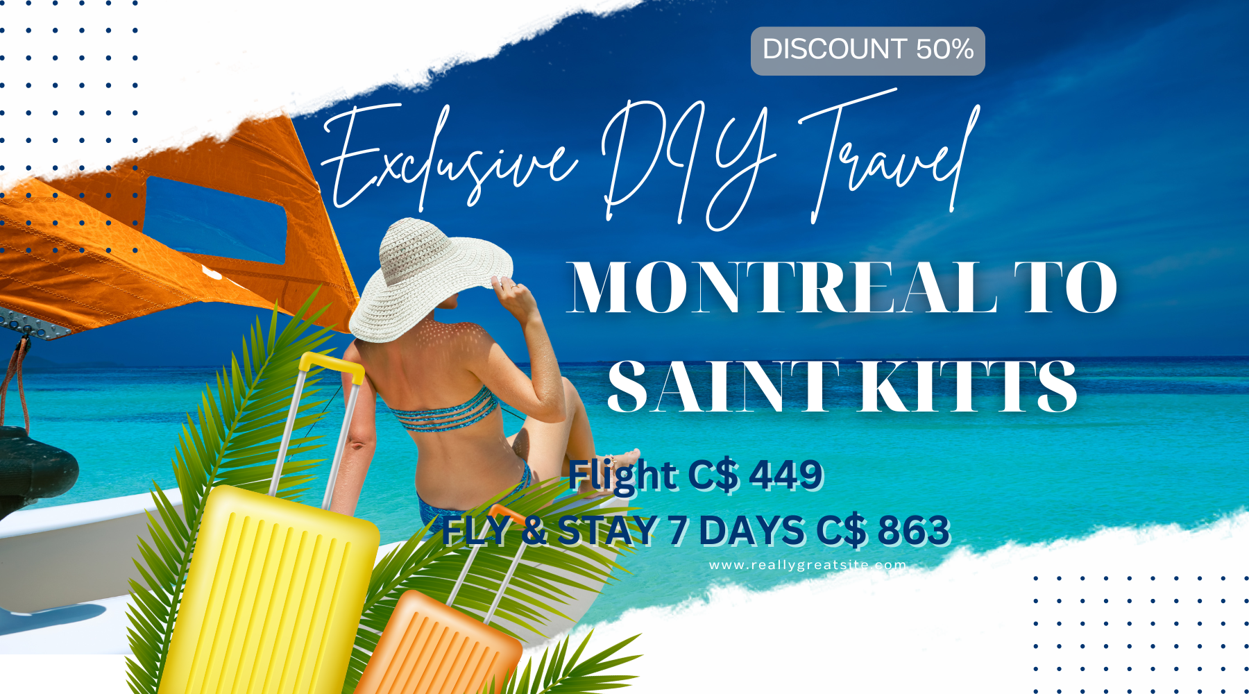 Travel do it yourself from Montreal to Saint Kitts wanderer bargain deal Caribbean