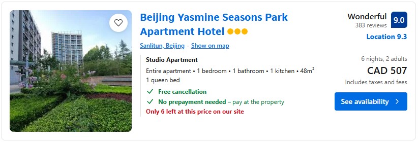 beijing recommended accommodation diy vacation deal