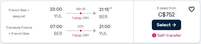 flight montreal to berlin diy vacation deal