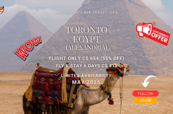 Last minute do it yourself vacation deal from Toronto to Alexandria Egypt