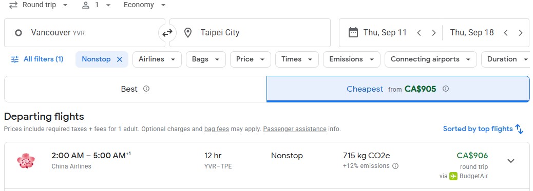 direct flight last minute vancouver to taipei diy vacation deal adventure calling