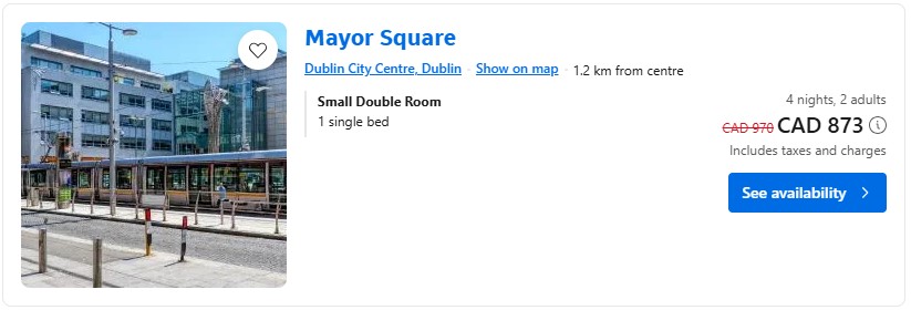 hotel night last minute in Dublin city break diy adventure