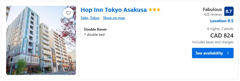 vacation do it yourself diy in Tokyo from Vancouver last minute