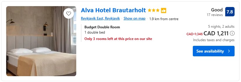 accommodation in Reykjavik from Toronto last minute adventure DIY