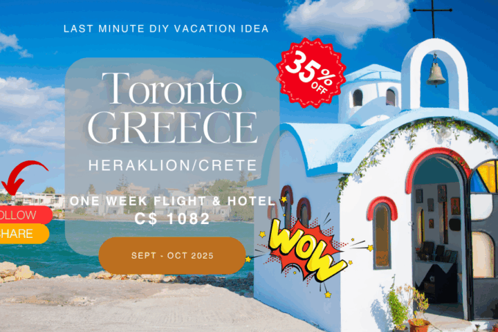 Last minute Greece vacation DIY from Toronto adventure
