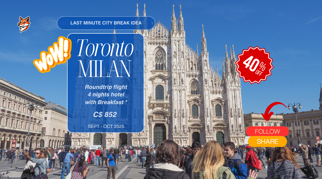 City break last minute flight Toronto-Milan diy adventure