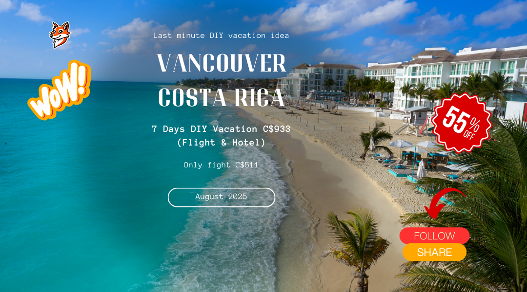 last minute flight vacation vancouver to costa rica diy adventure