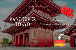 Last minute direct flight from Vancouver to Tokyo DIY adventure vacation