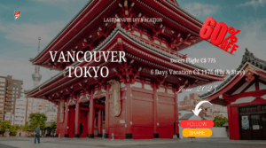Last minute direct flight from Vancouver to Tokyo DIY adventure vacation