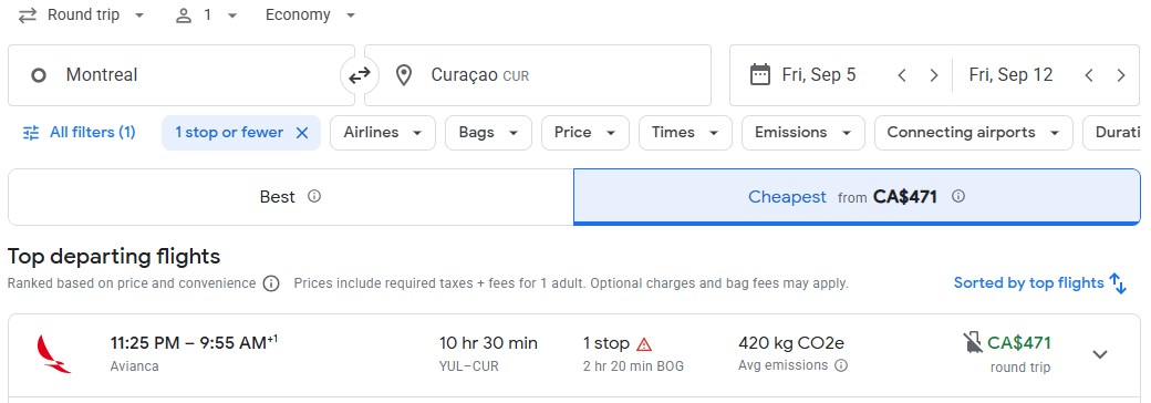 Last minute flight Montreal to Curaçao diy vacation adventure caribbean