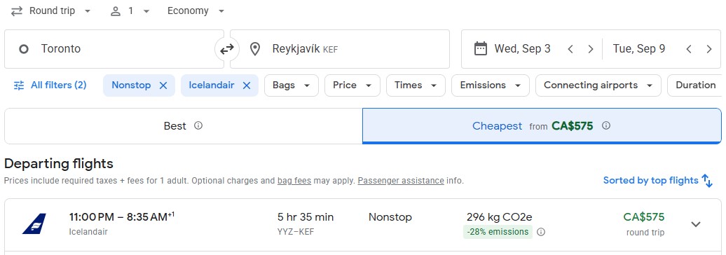 last minute direct flight from Toronto to Reykjavik DIY vacation adventure