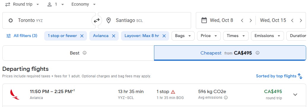 last minute diy adventure toronto to santiago flight
