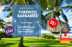 Last minute flight Toronto to Barbados winter 2025 DIY vacation one week adventure