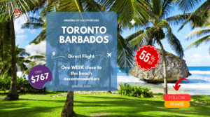 Last minute flight Toronto to Barbados winter 2025 DIY vacation one week adventure