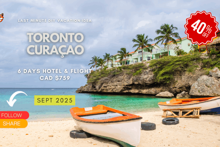 Last minute adventure flight hotel Toronto to Curaçao