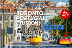Last minute direct flight vacation DIY from Toronto to Lisbon Portugal