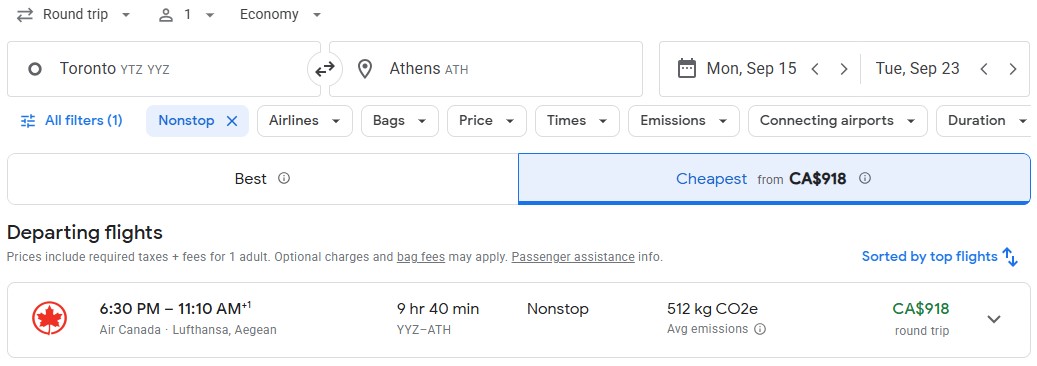 last minute direct flight toronto to athens greece diy vacation