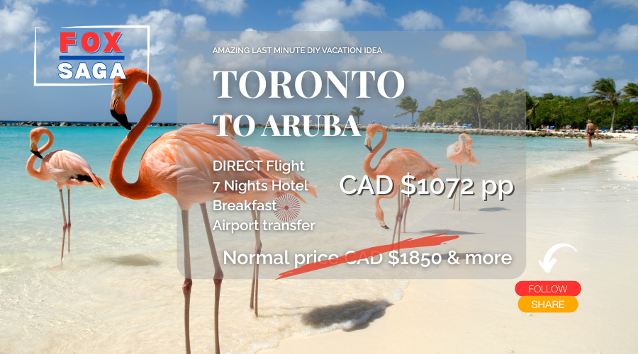 last minute vacation from Toronto to Aruba DIY adventure hotel and direct flight
