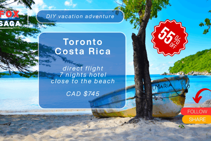 last minute DIY vacation adventure from Toronto to Costa Rica flight and hotel