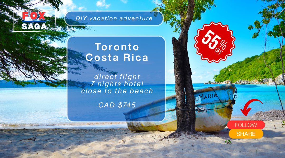 last minute DIY vacation adventure from Toronto to Costa Rica flight and hotel