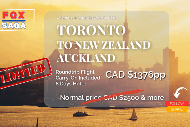 amazing last minute deal from Toronto to New Zealand Auckland diy adventure