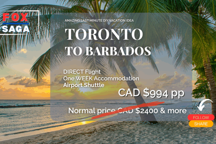 Last Minute Adventure from Toronto to Barbados amazing price deal breaker