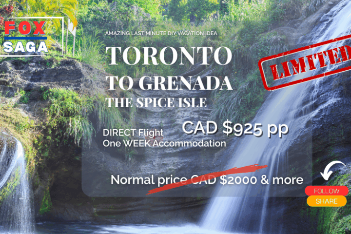 Last minute vacation from Toronto to Grenada adventure DIY trip