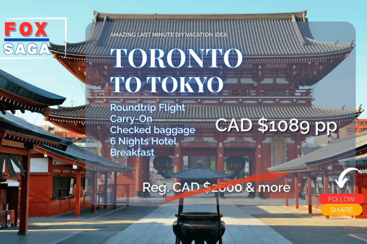 last minute DIY vacation from Toronto to Tokyo adventure six nights hotel and breakfast