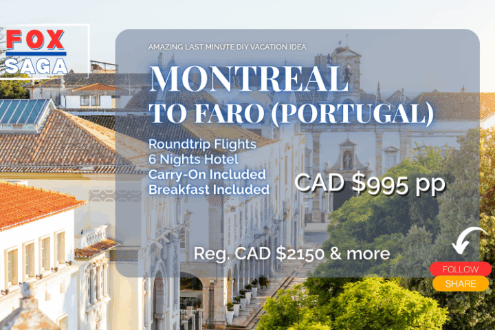 Last minute vacation deal from Montreal to Faro Portugal at half price DIY adventure