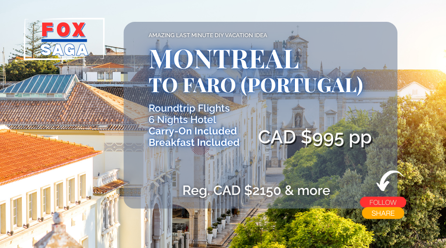 Last minute vacation deal from Montreal to Faro Portugal at half price DIY adventure