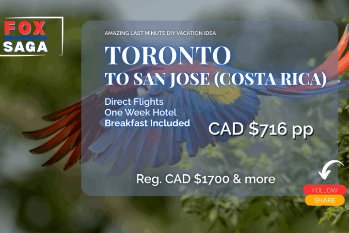 amazing last minute vacation from Toronto to Costa Rica San Jose hotel breakfast
