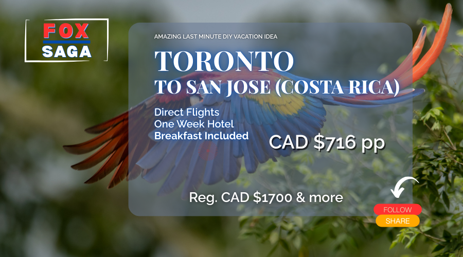 amazing last minute vacation from Toronto to Costa Rica San Jose hotel breakfast
