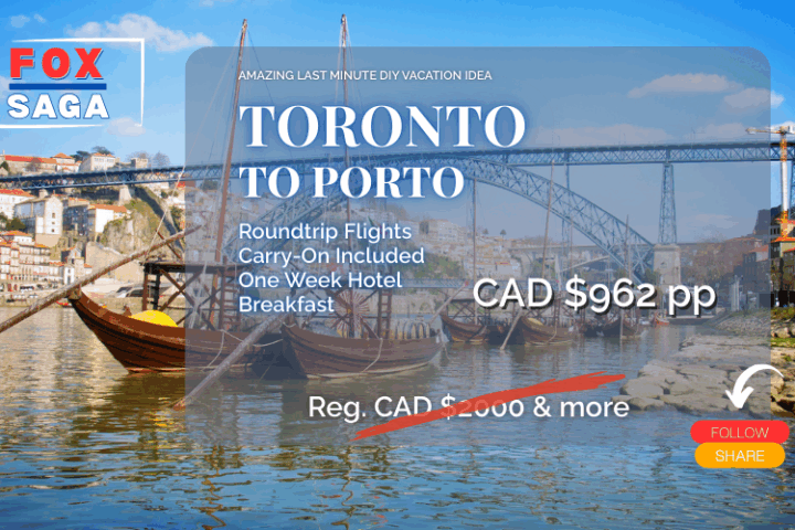 Last minute vacation deal from Toronto to Portugal DIY adventure flight and hotel