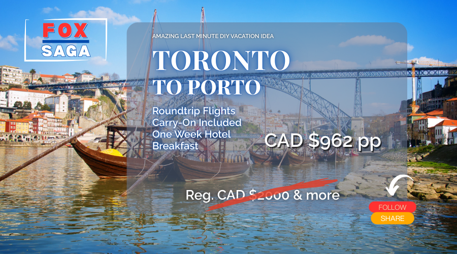 Last minute vacation deal from Toronto to Portugal DIY adventure flight and hotel