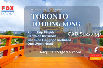 Last minute vacation deal from Toronto to Hong Kong Asia adventure