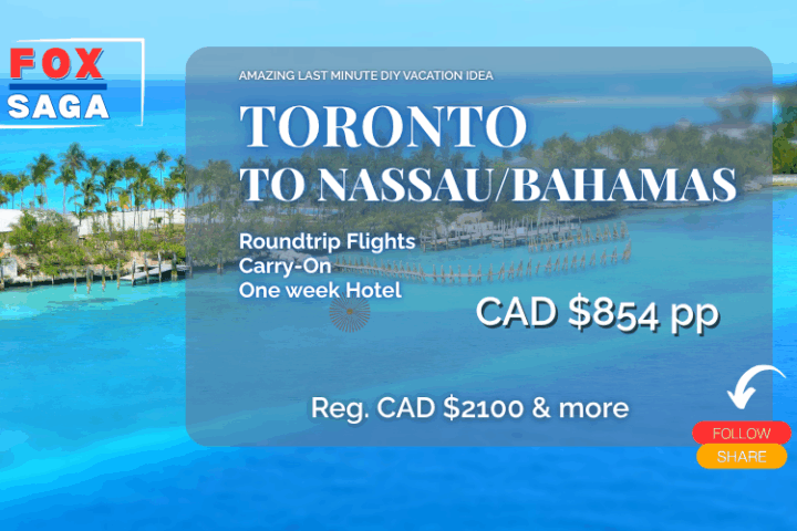 Last minute vacation to Bahamas departure Toronto DIY vacation beachside