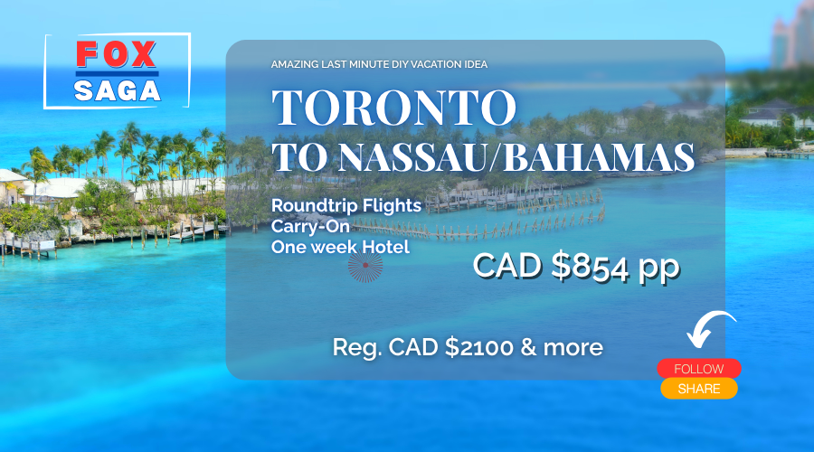 Last minute vacation to Bahamas departure Toronto DIY vacation beachside