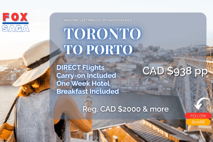 Unbelievable last minute deal from Toronto to Porto one week vacation