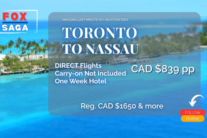 last minute amazing vacation DIY deal from Toronto to Nassau Bahamas