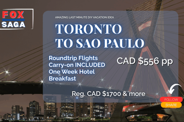 Last minute vacation deal DIY from Toronto to Sao Paulo Brazil adventure