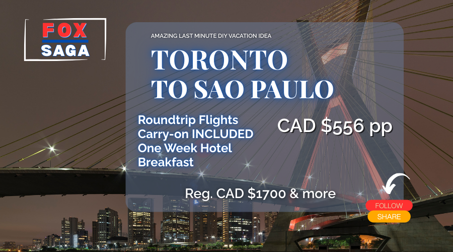Last minute vacation deal DIY from Toronto to Sao Paulo Brazil adventure
