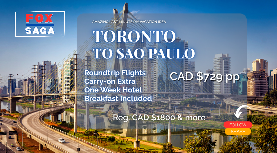 last minute vacation deal DIY adventure from Toronto to Sao Paulo Brazil