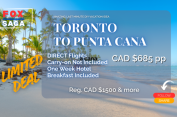 Last minute amazing vacation DIY deal from Toronto to Punta Cana