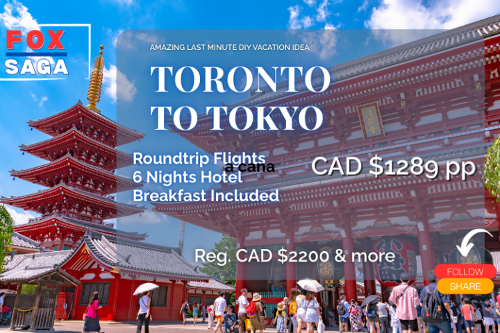 amazing last minute Tokyo adventure departure from Toronto DIY vacation deal